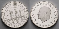 Norwegen 50 Kroner Oly. Winterspiele in Lillehammer - Familie beim Skiwandern - mit MDM Zertifikat