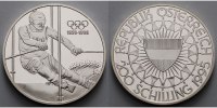 Österreich 200 Schilling 100 Jahre Olympische Spiele - Slalomläufer Th. Stangassinger- mit MDM Zertifikat