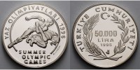Türkei 50000 Lira Oly Sommer Atlanta -Ringkämpfer-, inkl. Kapsel und MDM - Zertifikat