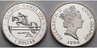 Cook Inseln 1 Dollar Oly. Sommerspiele in Atlanta - Springreiter -inkl. Kapsel und MDM Zertifikat