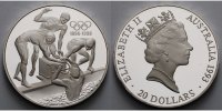 Australien 20 Dollar 100 Jahre Olympische Spiele - Schwimmstaffel - mit MDM Zertifikat