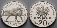 Polen 20 Zlotych Oly Sommer Atlanta, Ringer, inkl. Kapsel und MDM - Zertifikat