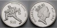 Fidschi-Inseln 10 Dollar Oly. Sommerspiele in Atlanta - Judokämpfer - Kapsel und MDM Zertifikat