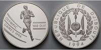 Dschibouti 100 Francs Oly Sommer Atlanta -Marathonläufer- inkl. Kapsel und MDM - Zertifikat