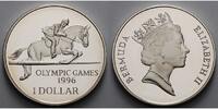 Bermuda 1 Dollar Oly. Sommerspiele in Atlanta - Springreiter - mit Kapsel und MDM - Zertifikat