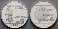 Aruba 25 Florin Oly Sommer Atlanta -Radrennfahrer-, inkl. Kapsel und MDM - Zertifikat