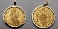 Österreich 4 Dukaten 13,77g fein Franz-Joseph I(amtl. Neupr.)GOLD,m.aufwend.Fassung,585 Gold, 5,18g.roh, 3,03g.f.