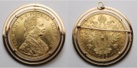 Österreich 4 Dukaten 13,77g fein Franz-Joseph I(amtl. Neupr.)GOLD,m.aufwend.Fassung,750 Gold, 9,80g.roh, 7,35g.f.