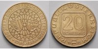 Österreich 20 Schilling Oberösterreichisches Landeswappen u. Diözesanwappen auf Fensterrose d.Linzer Dom