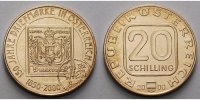 Österreich 20 Schilling 150 Jahre österreichische Briefmarken, Postwertzeichen zu 9 Kreuzer (1850)