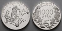 Bulgarien 1000 Leva FIFA Fußball WM Frankreich 1998 Dreikampf, mit kleinem MDM Zertifikat