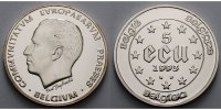 Belgien 22,85 g roh 38 mm Ø 5 ECU - Präsidentschaft,