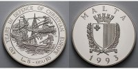 Malta 25,00 g roh 39 mm Ø 10 ECU / Lm 5 - Verteigung Europas
