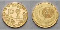 Frankreich 5 Euro<br>0,50g<br>fein<br>11 mm Ø Fußball Weltmeisterschaft 2014 in Brasilien, inkl. Kapsel & Zertifikat & Etui