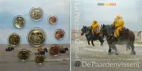 Belgien 3,88 € Kursmünzensatz, 8 Münzen mit farbiger Unesco Medaille, <b>farbiger Satz</b>