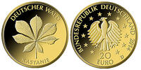 Deutschland 20 Euro<br>5 x 3,89g<br>fein<br>17,5 mm Ø Deutscher Wald, Kastanie, <br><b>kompl.Satz, A-J / <b>sofort lieferbar !!!</b>