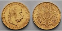 Österreich 20 Kronen, 6,09g fein 21 mm Ø Franz Joseph I., Gold,