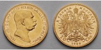 Österreich 10 Kronen, 3,04g fein 19 mm Ø Franz Joseph I. 1848 - 1916 Gold,
