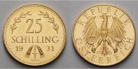 Österreich 25 Schilling, 5,29g fein 21 mm Ø 25 Schilling, 1. Republik, Gold,