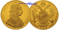 Österreich 4 Dukaten 13,80g fein 39,5 mm Ø Franz-Joseph I (amtl. Neuprägung) GOLD --Archivbild--