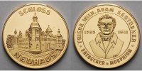 Schloss Neuhaus 9,96g<br> fein, <br>26mm Ø Medaille in Gold-Schloss Neuhaus/Friedr.Wilh.Adam Sertürner-Entdecker d.Morphium