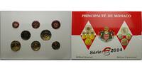 Monaco 3,88 € Kursmünzen,Satz 2014 *-offizieller<b> Monakosatz</b>