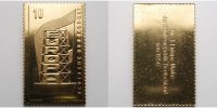 Bundesrepublik Deutschland 19,45g,<br> 43 mm x 26mm vergoldete Silberplakette (v.Schulz) die 1. Europa Briefmarke der BRD 1956