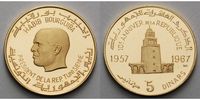 Tunesien 5 Dinars,<br> 8,66g fein, 10 Jahre Republik Tunesien - Habib Bourguiba,