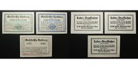 Paderborn,<br> Glace-Leder 250 Mark,<br> 500 Mark,<br> 1000 Mark, Werner Mosheim Gutschrifts-Quittungen, <b>auf Glace - Leder gedruckt!!!</b>