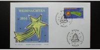 Deutschland 0,60 Cent plus 30 Cent Weihnachten "2014" Ersttagsbrief (FDC) ,nassklebend, Stempel "Glo