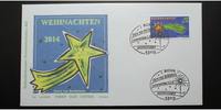 Deutschland 0,60 Cent plus 30 Cent Weihnachten "2014" Ersttagsbrief (FDC) ,selbstklebend, Stempel "S