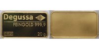 20 Gramm fein Goldbarren -DEGUSSA- Feingold - 999,9 -original eingeschweißt-