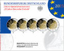 Deutschland 2 Euro<br> 5x 25 Jahre Deutsche Einheit,<br><b>kompl. Satz </b> (5 Prägestätten)<br><b> Picture