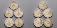 Deutschland 2 Euro<br> 5x Frankfurter Paulskirche in Hessen,<br><b>kompl. Satz </b> (5 Prägestätten) Picture