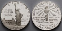 USA 1 $ 100.Jahrestag Errichtung der Freiheitsstatue, in Kapsel ohne Zertifikat und Etui