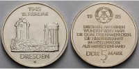 Deutschland, DDR 5 Mark Frauenkirche Dresden, Ku.-Ni.,<b>-Archivbild-</b>