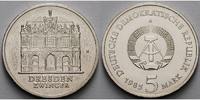 Deutschland, DDR 5 Mark Wallpavillon Dresd. Zwinger, Ku.-Ni.,<b>-Archivbild-</b>