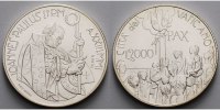 Vatikan 2000 Lire Papst Johannes PaulII./Dialog zwischen den Kulturen,inkl.Etui&Zertifikat&Schuber