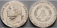 Deutschland, DDR 20 Mark Wilhelm von Humboldt, Silber,<b>-Archivbild-</b>
