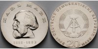 Deutschland, DDR 20 Mark Karl Marx, Silber,<b>-Archivbild-</b>