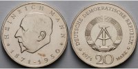 Deutschland, DDR 20 Mark Heinrich Mann, Ku.-Ni.,<b>-Archivbild-</b>