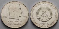 Deutschland, DDR 20 Mark Friedrich von Schiller, Ku.-Ni.,<b>-Archivbild-</b>