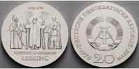 Deutschland, DDR 20 Mark Gotthold Ephraim Lessing, Silber,<b>-Archivbild-</b>