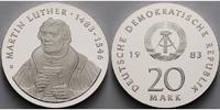 Deutschland, DDR 20 Mark 500. Geburtstag von Martin Luther, Silber