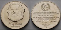 Deutschland, DDR 20 Mark 100. Todestag Karl Marx, Ku.-Ni.,<b>-Archivbild-</b>