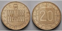 Österreich 20 Schilling Neun Personen mit dem Bindenschild, die Bundesländer symbolisierend,