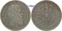 Württemberg 5 Mark Karl 1864-1891,