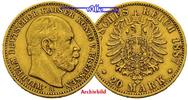Preussen 20 Mark, 7,16g fein 22,5mm Ø Wilhelm I. 1861-1888 Diverse Jahrgänge nach unserer Wahl