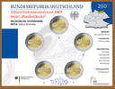 Deutschland 2 Euro<br> 5x Schloss Schwerin<br><b>kompl. Satz</b><br>(5 Prägestätten)