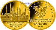 Deutschland 100 Euro 15,55g fein 28 mm Ø Hansestadt Lübeck, Prägestätte A